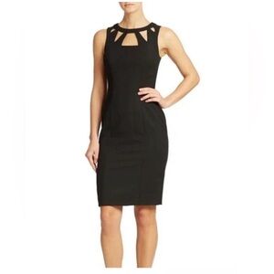 ELIZA J | Triangle Cutout Sleeveless Shift Dress - [size 8 in Black] LBD